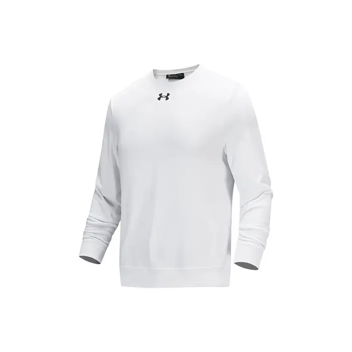 Under Armour Felpa con scollo a girocollo in maglia sportiva da allenamento da uomo Top Bianco 21600301-100