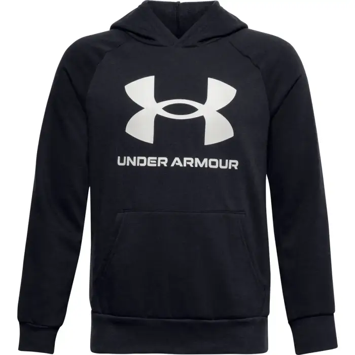 Under Armour Felpa da ragazzo con cappuccio Rival Fleece Big Logo Noir