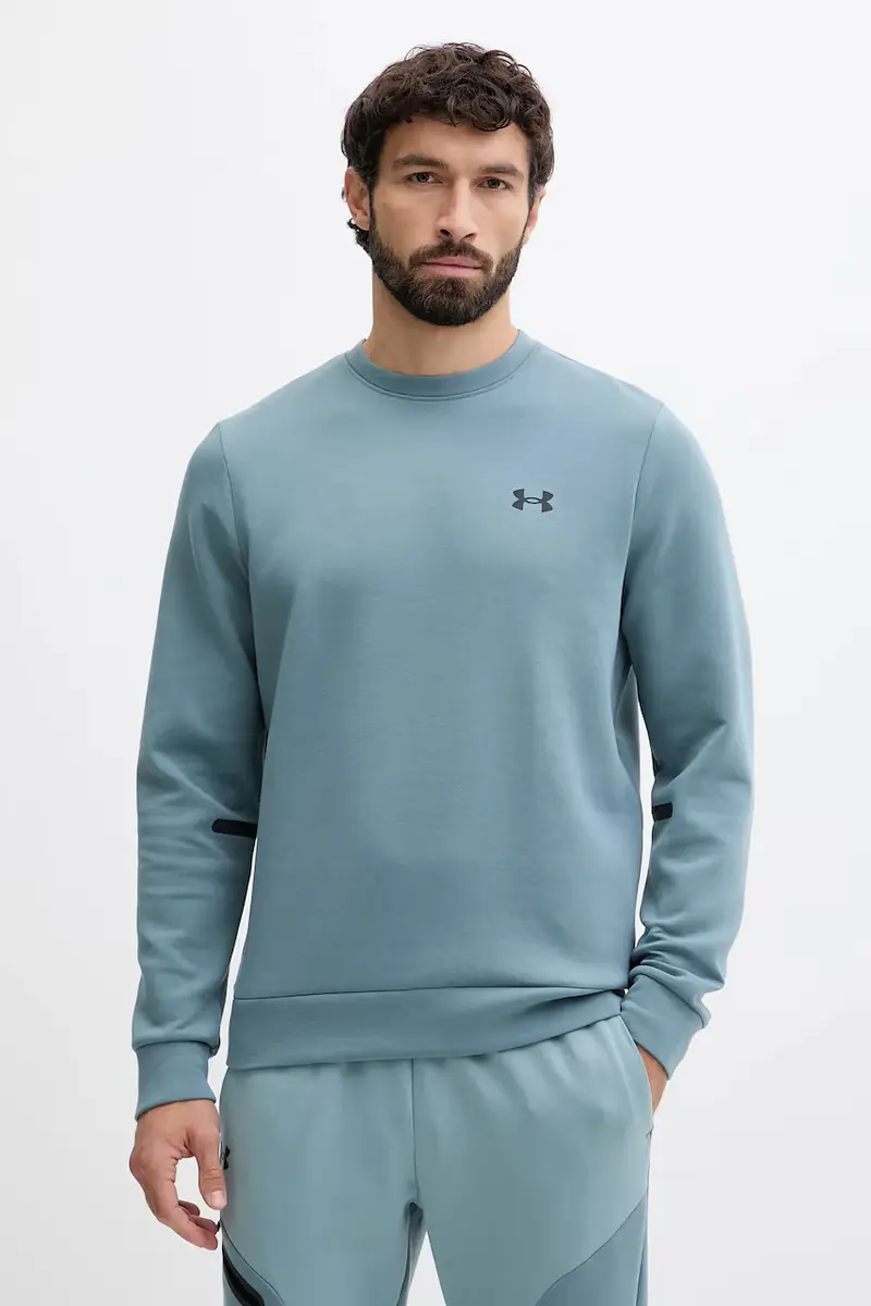 Under Armour felpa Unstoppable Fleece Crew uomo colore nero 1389351 Turchese
