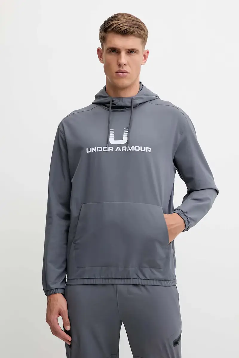 Under Armour felpa Unstoppable uomo colore grigio con cappuccio 6003864