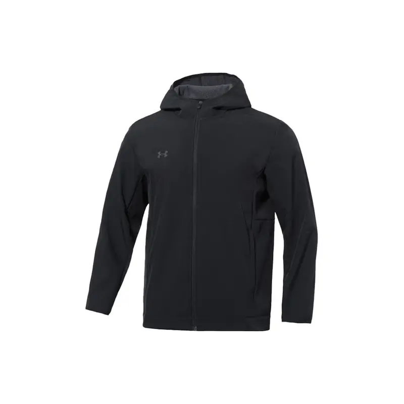 Under Armour Giacca a vento con cappuccio sportiva in tessuto tinta unita con logo riflettente sfumato da uomo giacche Nero 22600401-001 5XL