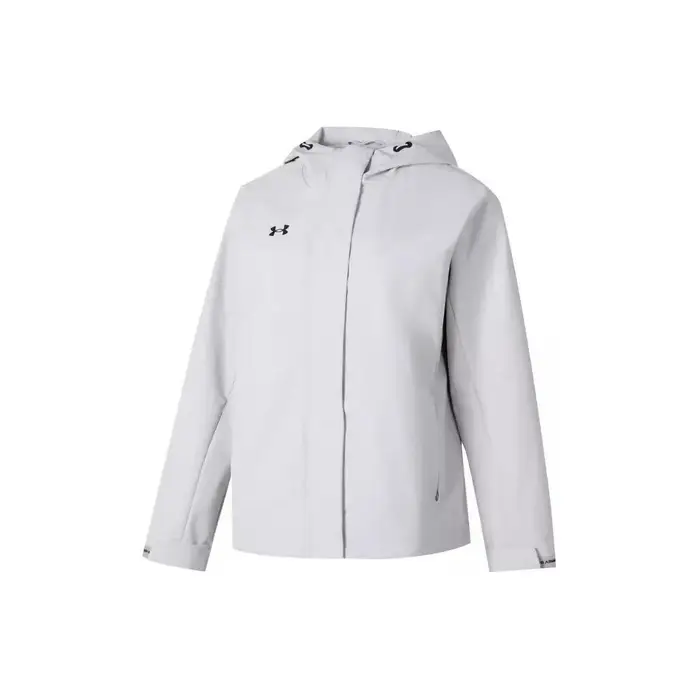 Giacca con Cappuccio Tessuta a Colore Unico per Allenamento Outdoor Fitness Donna Giacche Grigio 23600402-009 XXXL