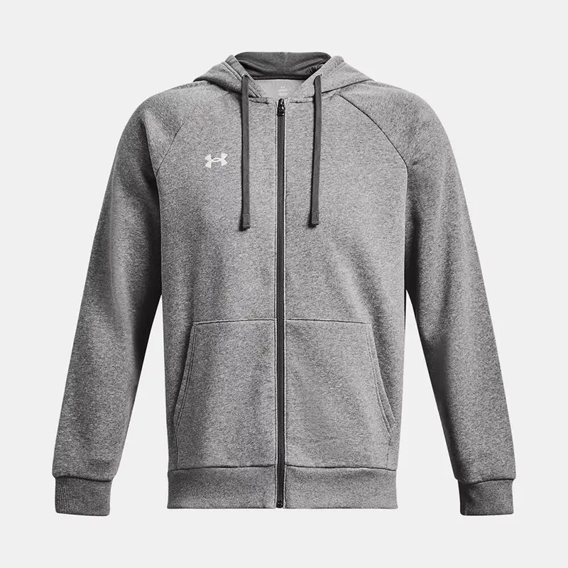Giacca Con Cappuccio Ua Rival Fleece Grigio Chiaro Mélange Uomo | Under Armour