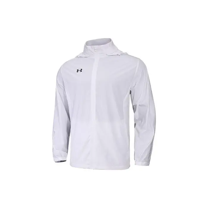 Giacca Sportiva Tessuta con Cappuccio Pieghevole Elasticizzata Under Armour Uomo Giacca Bianca 22500408-100 M