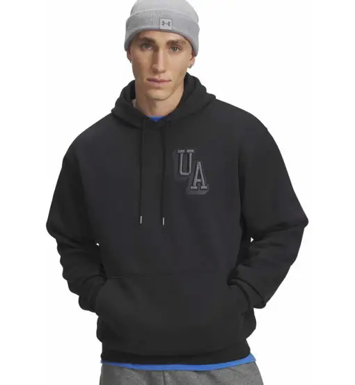 Under Armour Icon Fleece Graphic - felpa con cappuccio - uomo Black