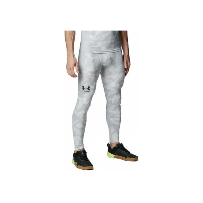 Leggings da uomo Under Armour con stampa animalier, logo, elastici, vestibilità slim, pantaloni, Grigio chiaro 1384788-011 XXL