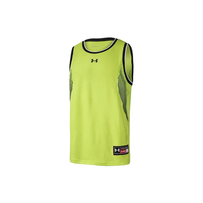Logo a Stampa Lineare Pallacanestro Sportivo Gilet in Maglia Traspirante ad Asciugatura Rapida da Uomo top Verde Chiaro 22500102-394 L