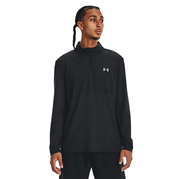 Under Armour Maglia da corsa a maniche lunghe Seamless Stride 1/4 Zip da uomo | Nero