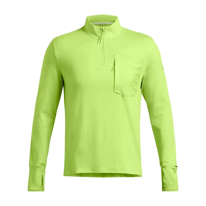 Under Armour MAGLIA MANICA LUNGA MEZZA ZIP LAUNCH TRAIL Verde