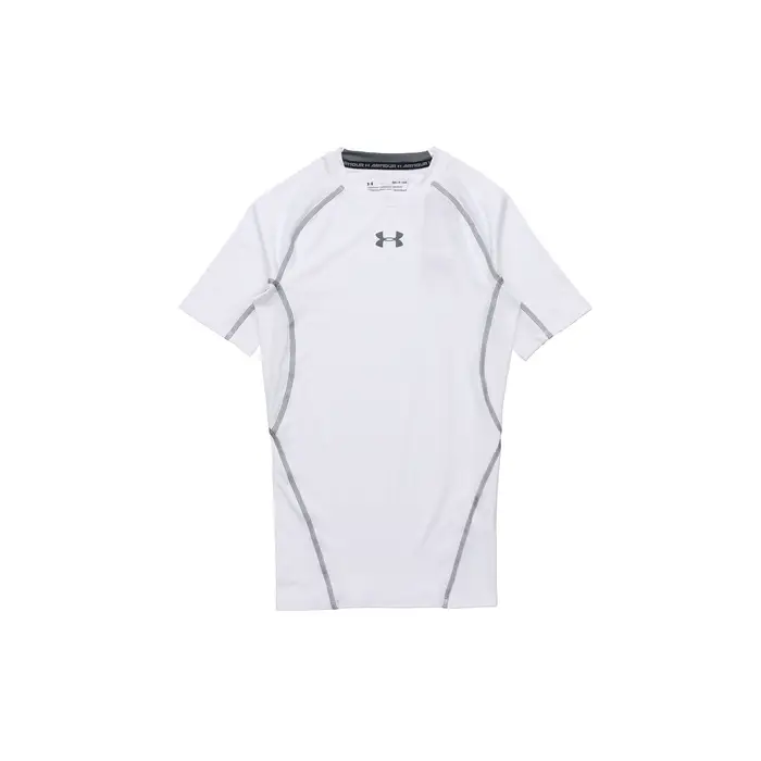 Maglietta a Maniche Corte a Compressione Sportiva da Allenamento Under Armour Uomo Top Bianco 1257468-100 XXL