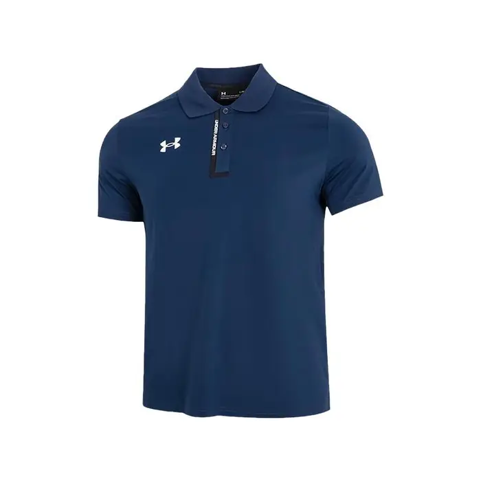 Polo Sportiva a Maniche Corte in Maglia con Stampa Logo Under Armour Uomo Top Blu Academy 22500513-408 XXXXL