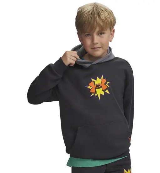 Rival Fleece Graphics Jr - felpa con cappuccio - ragazzo Black