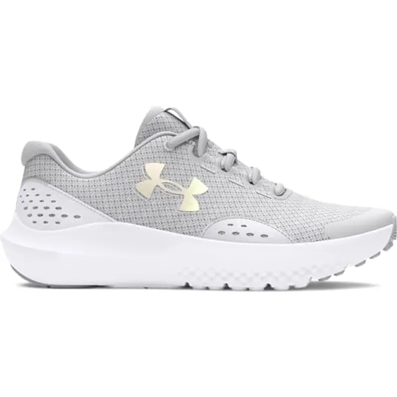 Under Armour Scarpe da Corsa GGS Surge 4 per Bambini, Halo Grigio Bianco Iridescente, 40 EU