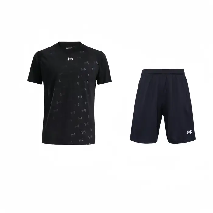 Set T-shirt Stampata e Pantaloncini da Allenamento Vestibilità Larga Under Armour Uomo Activewear Nero 21500201-001+21500531-001 XXXXXL