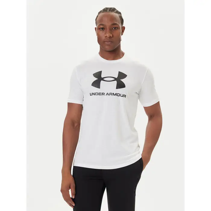 Under Armour T-shirt Ua Sportstyle Logo Update Ss 1382911 Bianco Loose Fit