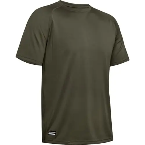 Under Armour UA Tac Tech T, Maglietta Uomo, Verde (Marine Od Green/Clear 390)