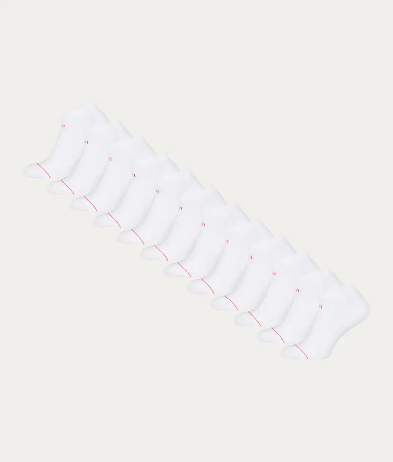 Undiemeister Confezione da 12 Calzini Sneaker Bianchi Chalk White