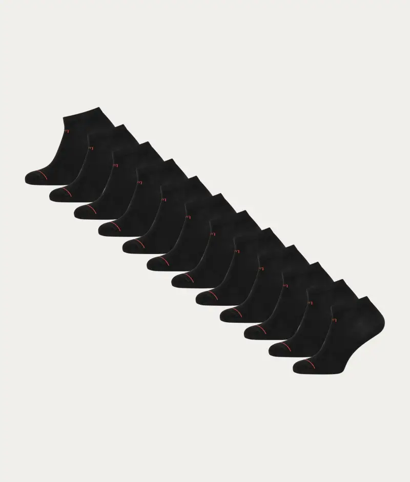 Undiemeister Confezione da 12 Calzini Sneaker Neri Volcano Ash