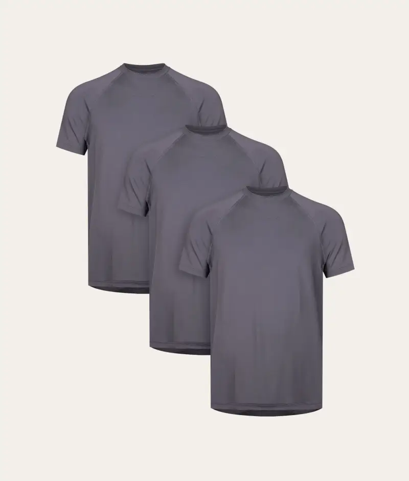 Undiemeister Confezione da 3 Magliette Sportive Grigie Lava Rock