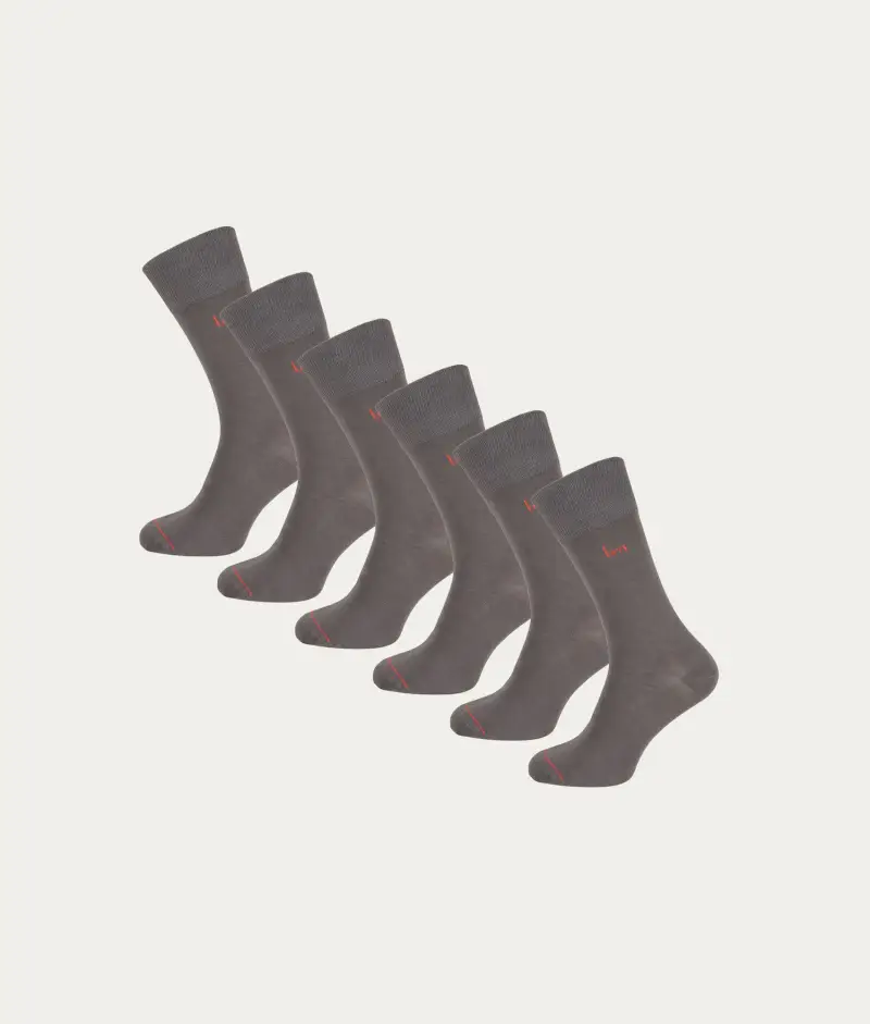 Undiemeister Confezione da 6 Calzini Grigi Lava Rock