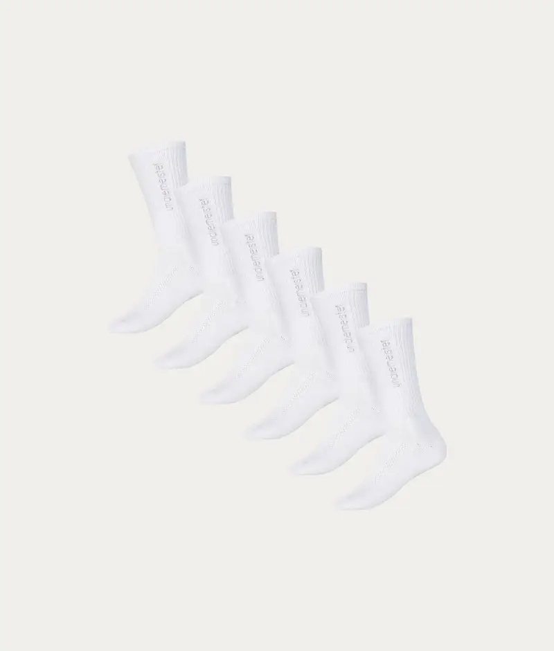Undiemeister Confezione da 6 Calzini Sportivi Bianchi Chalk White