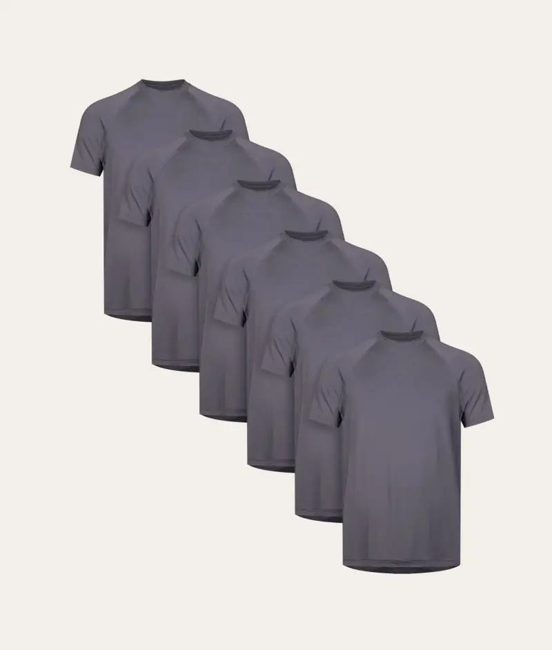 Undiemeister Confezione da 6 Magliette Sportive Grigie Lava Rock