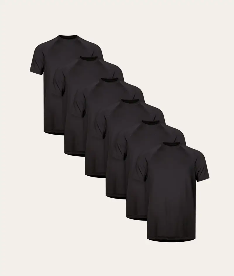Undiemeister Confezione da 6 Magliette Sportive Nere Volcano Ash