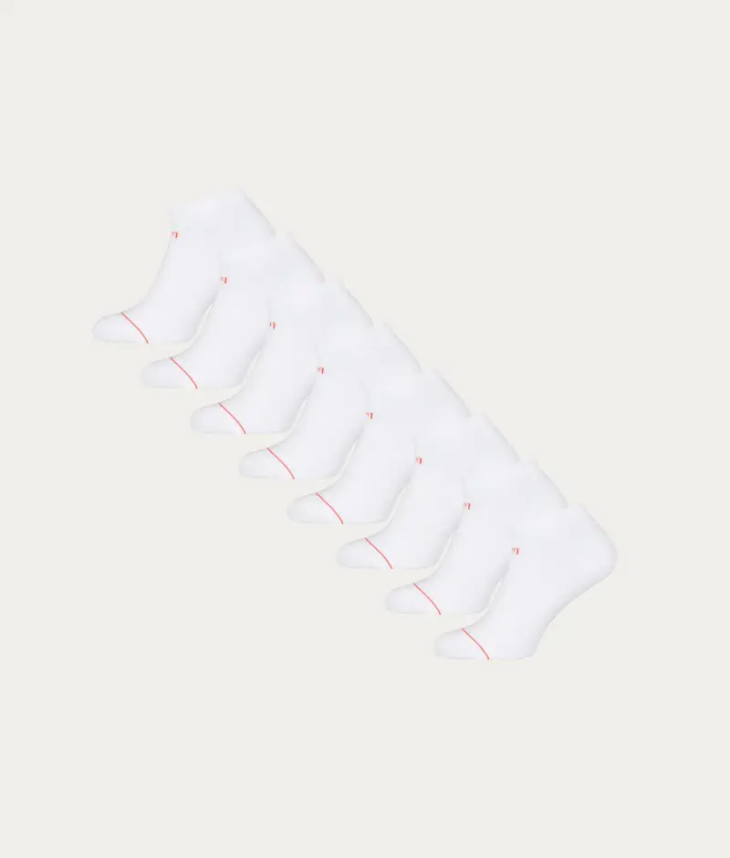 Undiemeister Confezione da 8 Calzini Sneaker Bianchi Chalk White
