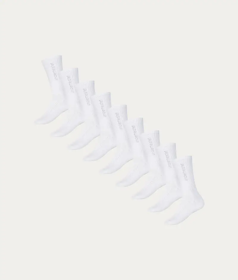 Undiemeister Confezione da 9 Calzini Sportivi Bianchi Chalk White