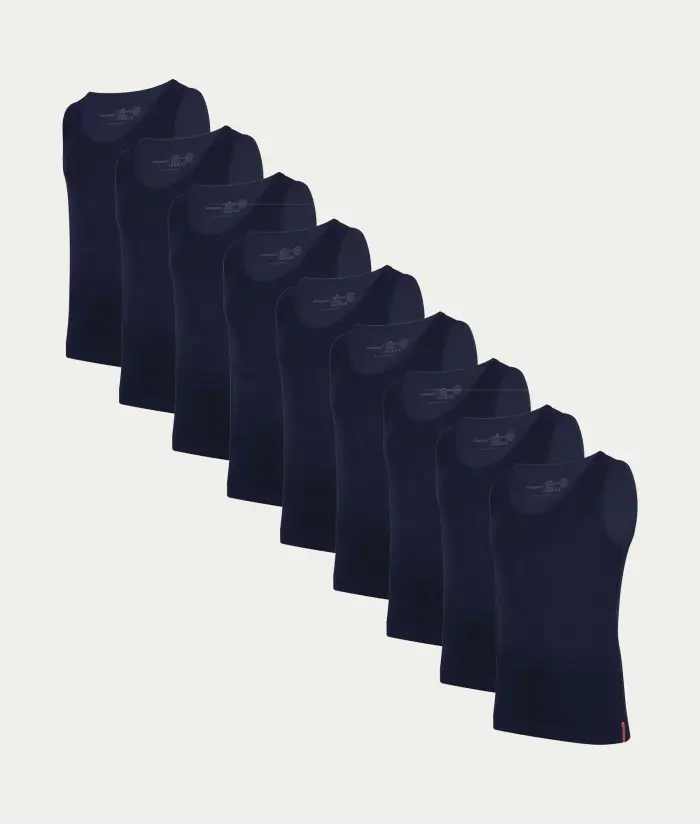 Undiemeister® Confezione da 9 Canotte Blu Slim Fit Storm Cloud
