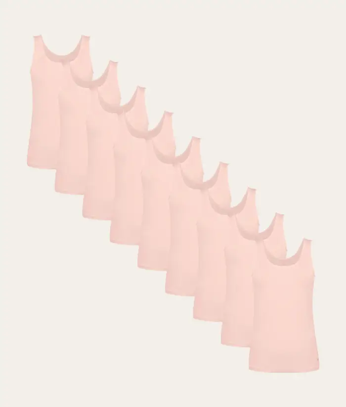 Undiemeister Confezione da 9 Canotte Donna Rosa Chiaro Blush Dusk