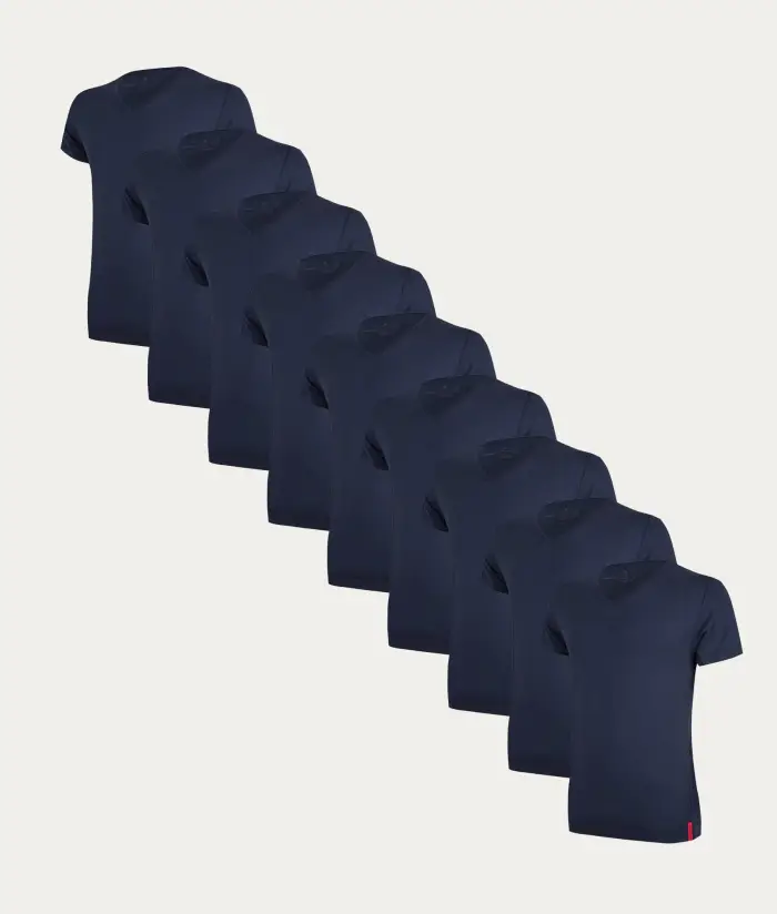 Undiemeister® Confezione da 9 Magliette Blu Slim Fit Con Scollo a V Storm Cloud