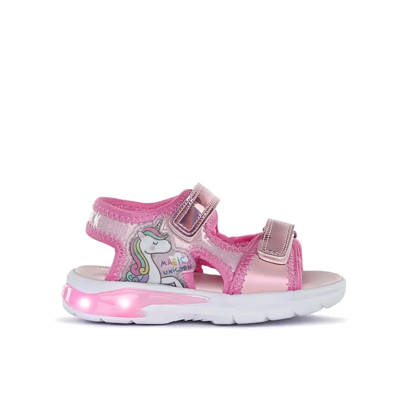 UNICORNO Sandali rosa da bambina stampa cartoon con strappi e luci