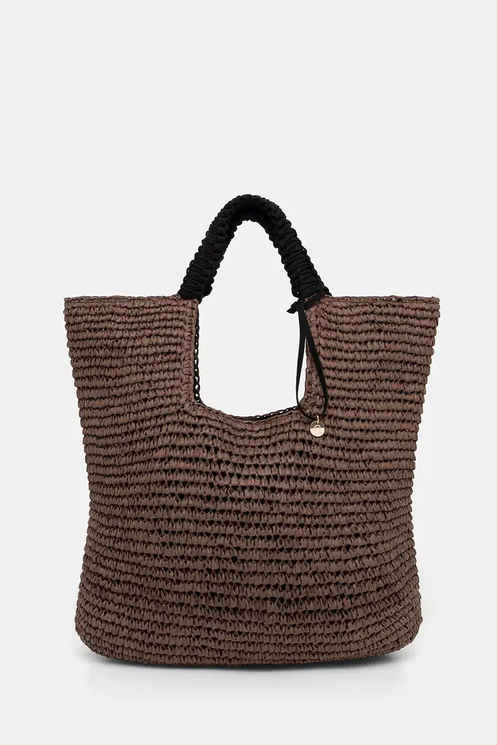 borsa hobo da donna intrecciata Marrone