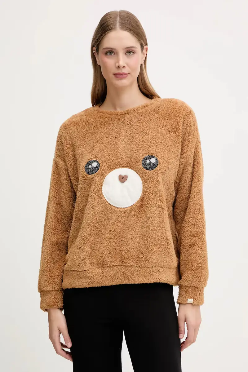 United Colors of Benetton felpa notte donna colore marrone 3UKC3M07Z