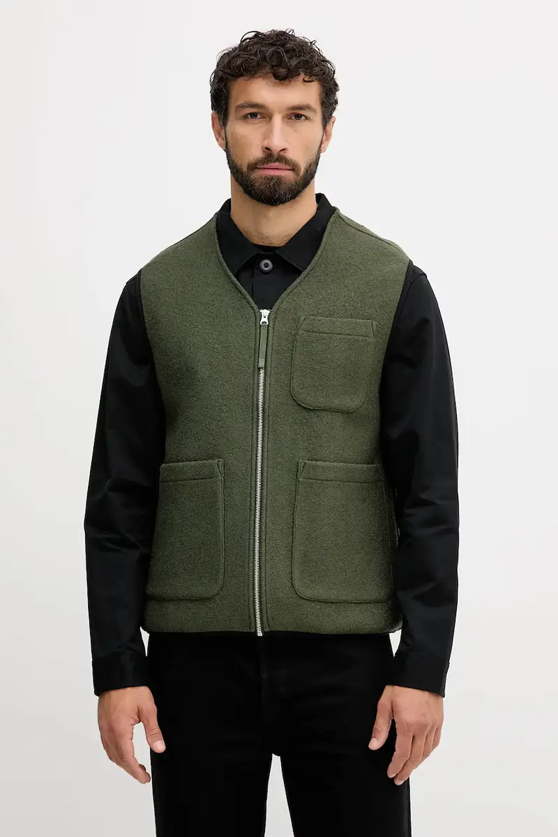 United Colors of Benetton gilet con lana colore verde 24RDUJ00R