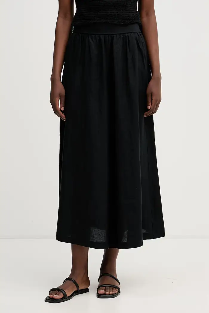 United Colors of Benetton gonna in lino Nero
