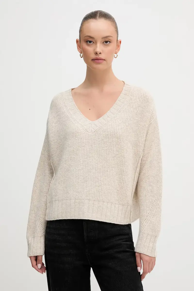 United Colors of Benetton maglione con lana colore beige 126WD402Z