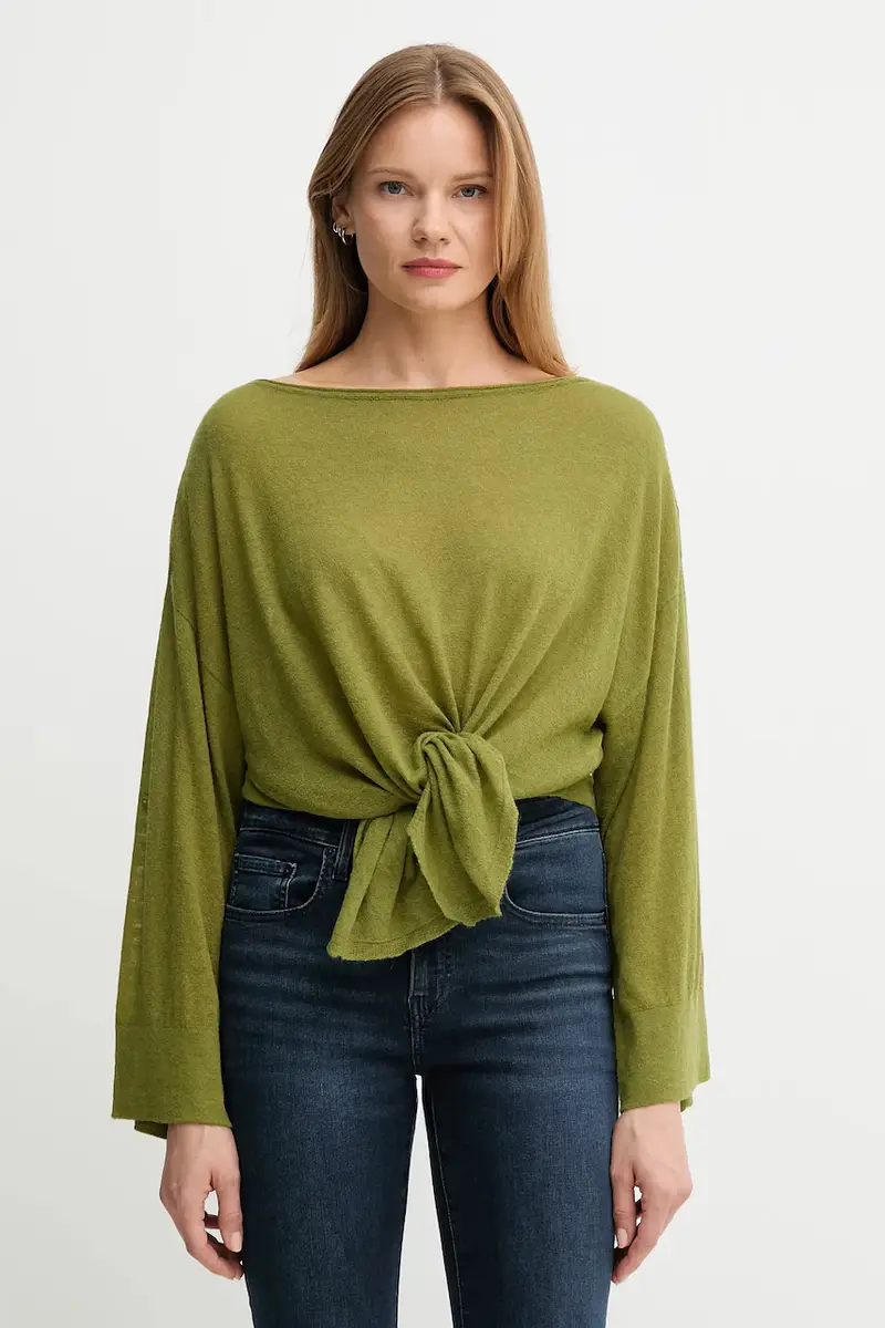 United Colors of Benetton maglione in lana donna colore verde 109PD10E1