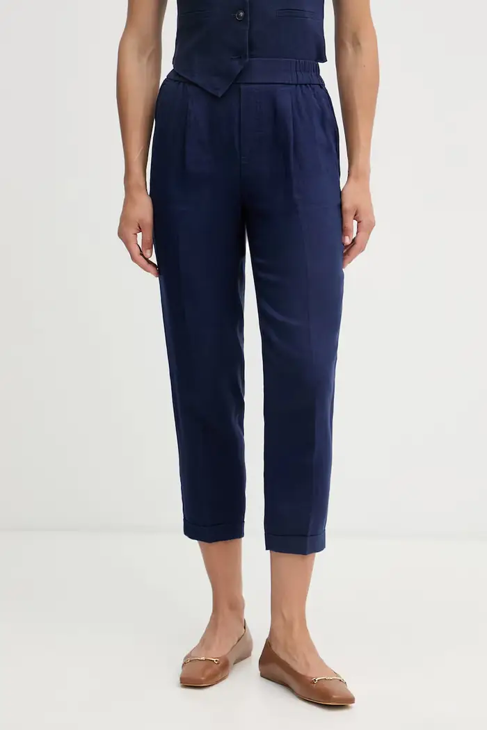 United Colors of Benetton pantaloni da donna in lino Blu navy