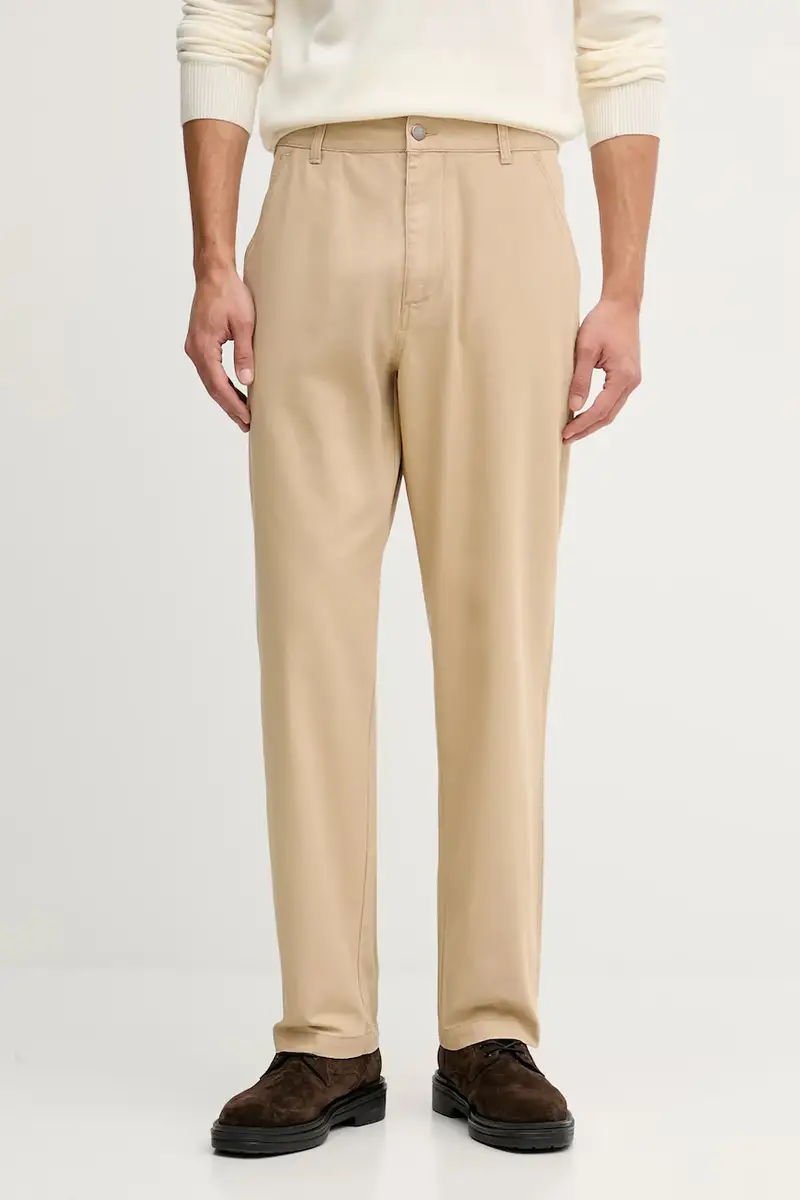 United Colors of Benetton pantaloni in cotone uomo colore marrone 4QHDUF05N