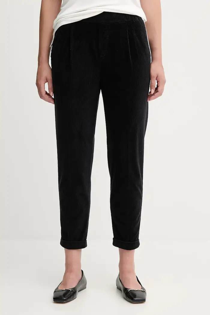 United Colors of Benetton pantaloni in velluto a coste Nero