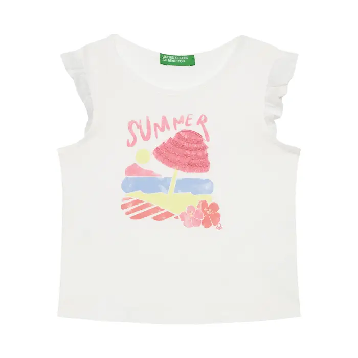 United Colors Of Benetton T-shirt 3I1XG10JK Bianco Regular Fit