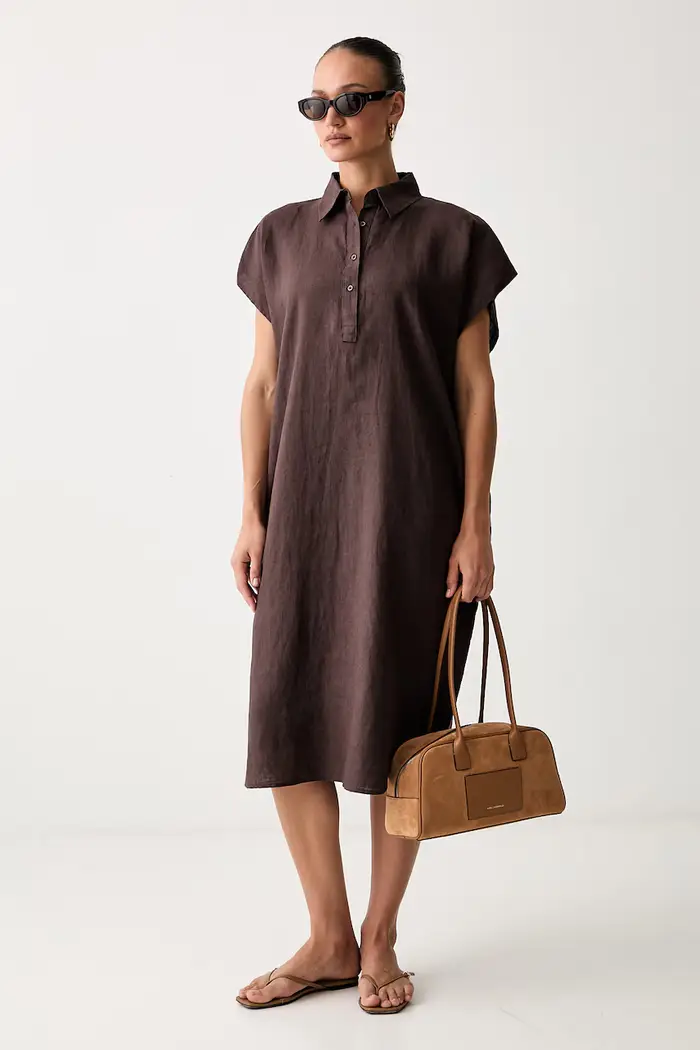 United Colors of Benetton vestito d estate in lino Marrone