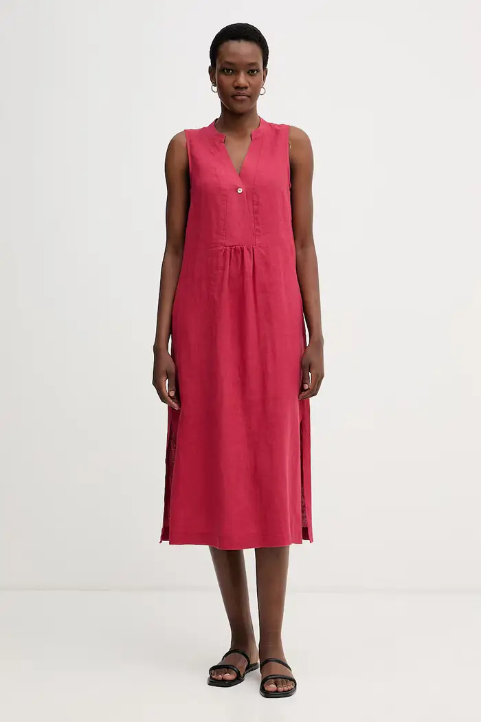 vestito d estate in lino Rosso