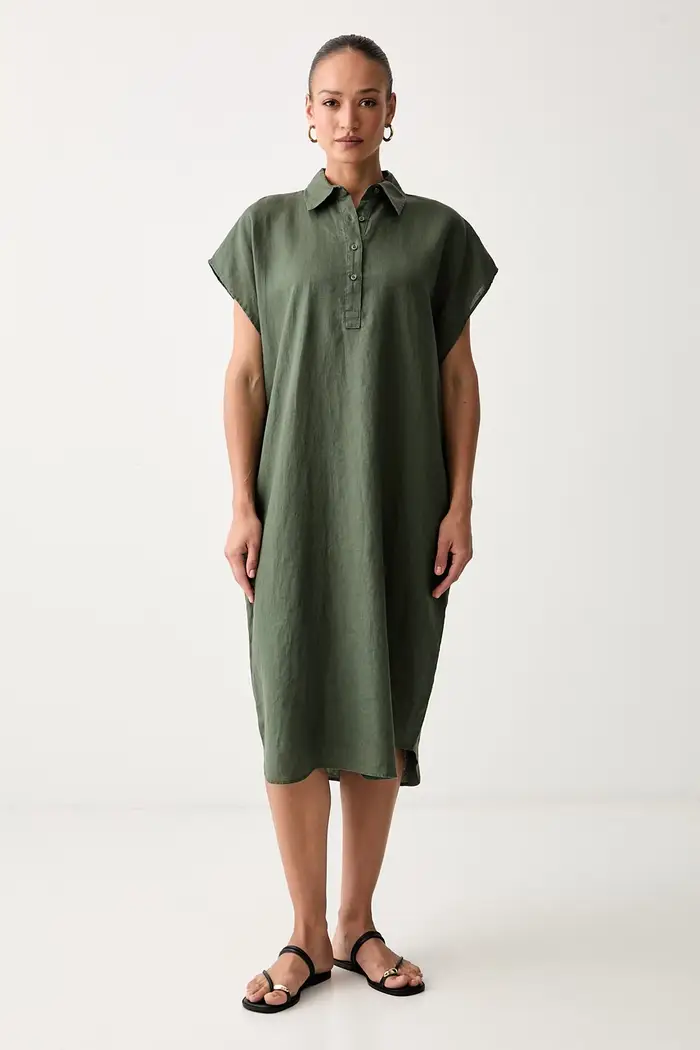 United Colors of Benetton vestito d estate in lino Verde