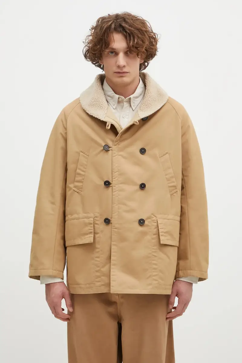 Universal Works capotto bilaterale uomo colore beige 31107