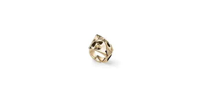UNOAERRE Anello Maxi Stropicciato Placcato Oro