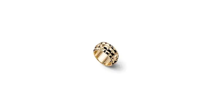 UNOAERRE Anello Sfaccettato Dorato