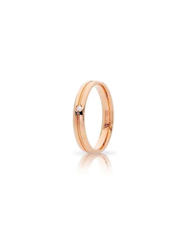 Unoaerre Fede Fedi Brillanti Promesse Lyra in oro rosa con diamante 34AFC289/001C22
